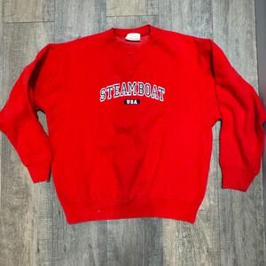 Vintage Red Steamboat USA Crewneck Sweatshirt XL J America Made in USA